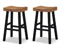 IDF-BR3001BR-29 Longley Oak Bar Height Stools, Set of 2