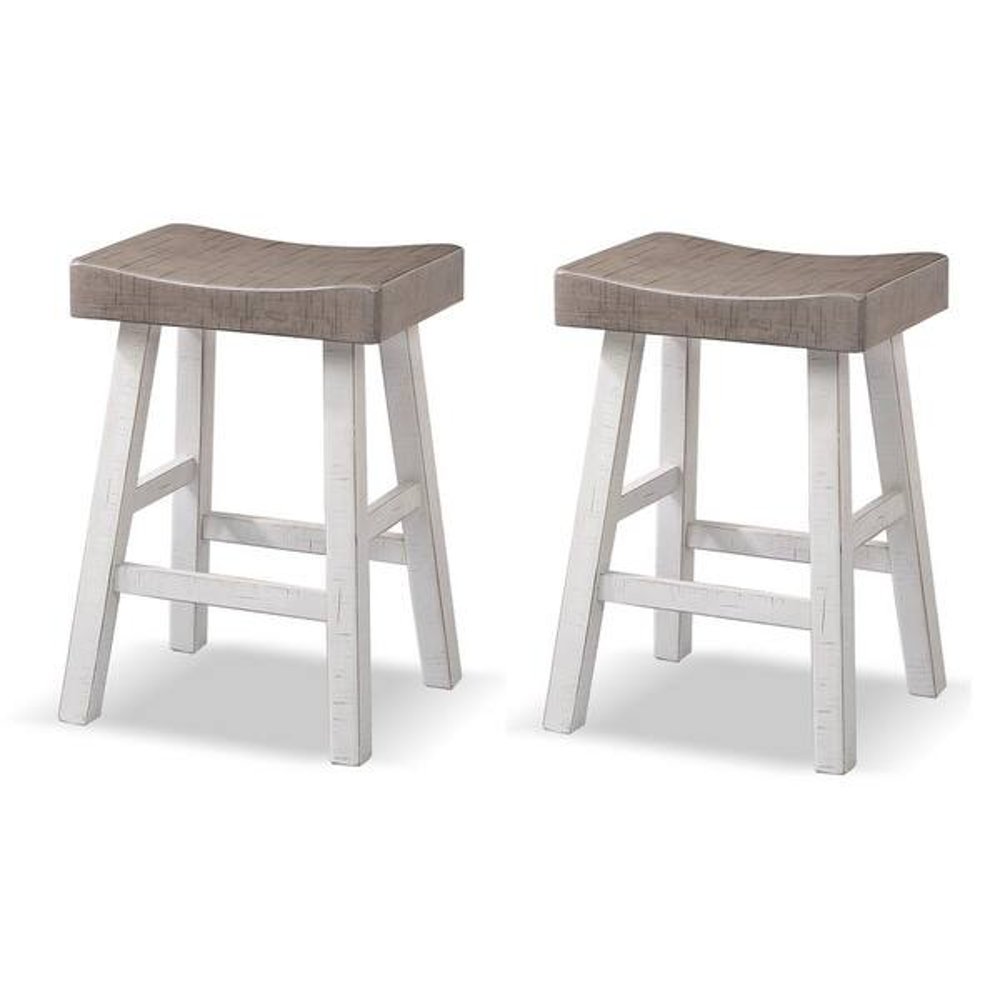Longley White Counter Height Stools Set of 2
