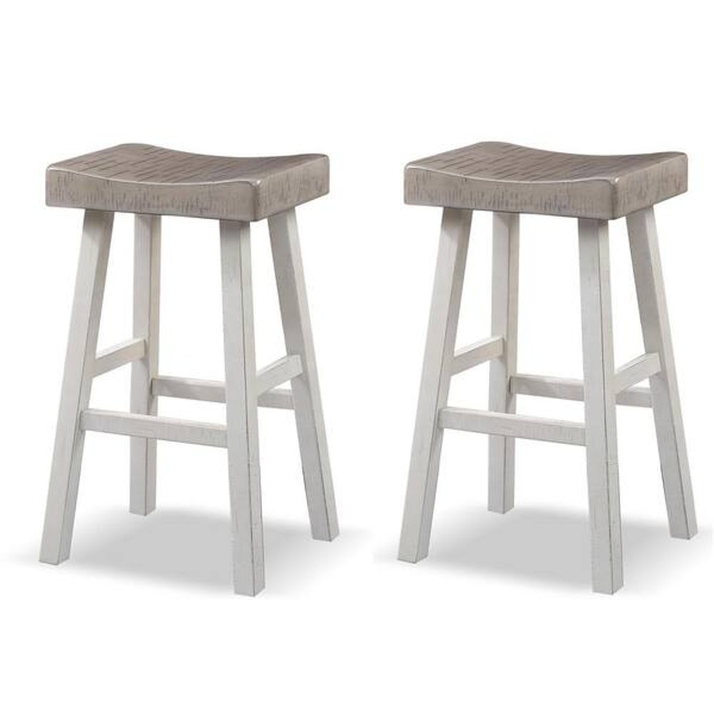 Longley White Bar Height Stools Set of 2