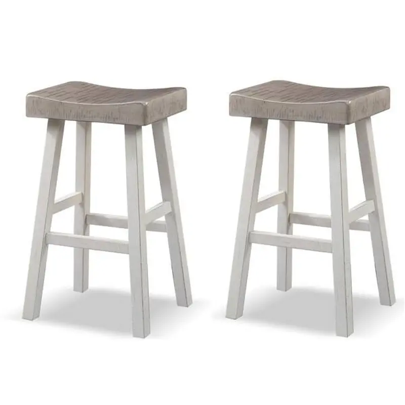 Longley White Bar Height Stools, Set of 2