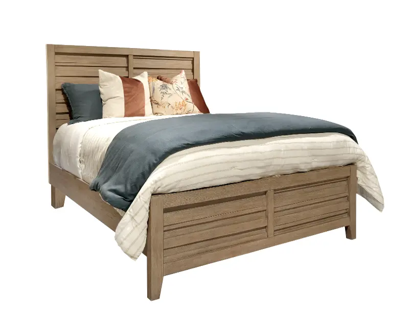 Wakefield Natural Queen Storage Bed with Side Piers