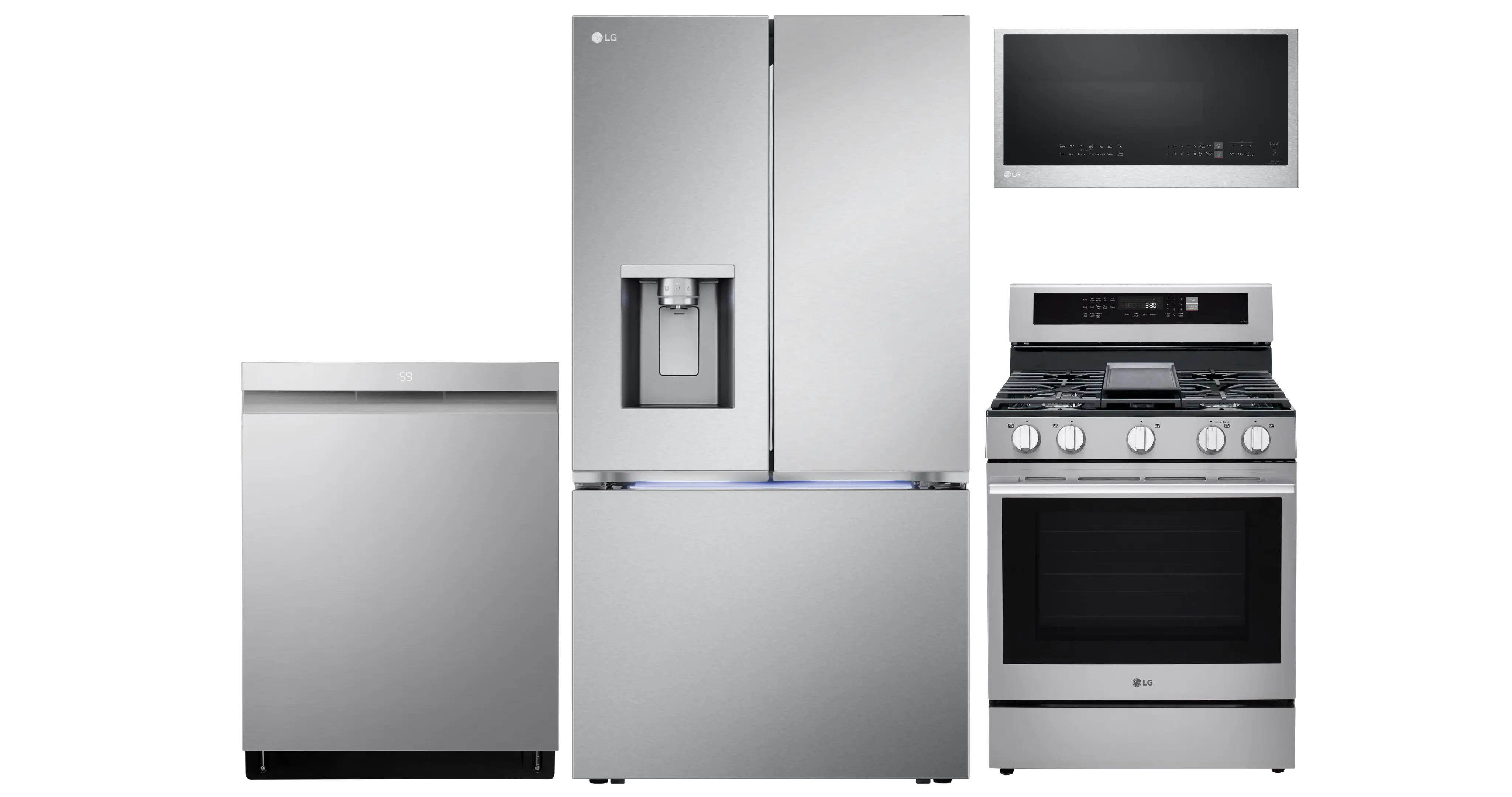 .LG-FPS-2606-GAS-PKG LG 4 Piece Gas Kitchen Appliance Package - Stainless Steel-1