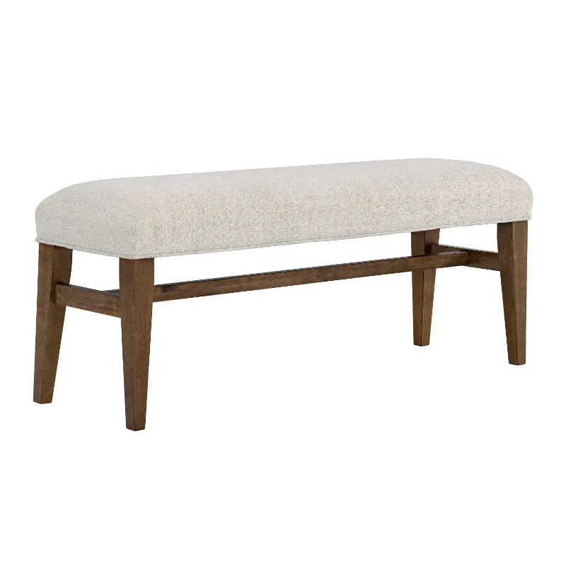 Wilton Medium Brown and Cream Upholstered Dining Bench