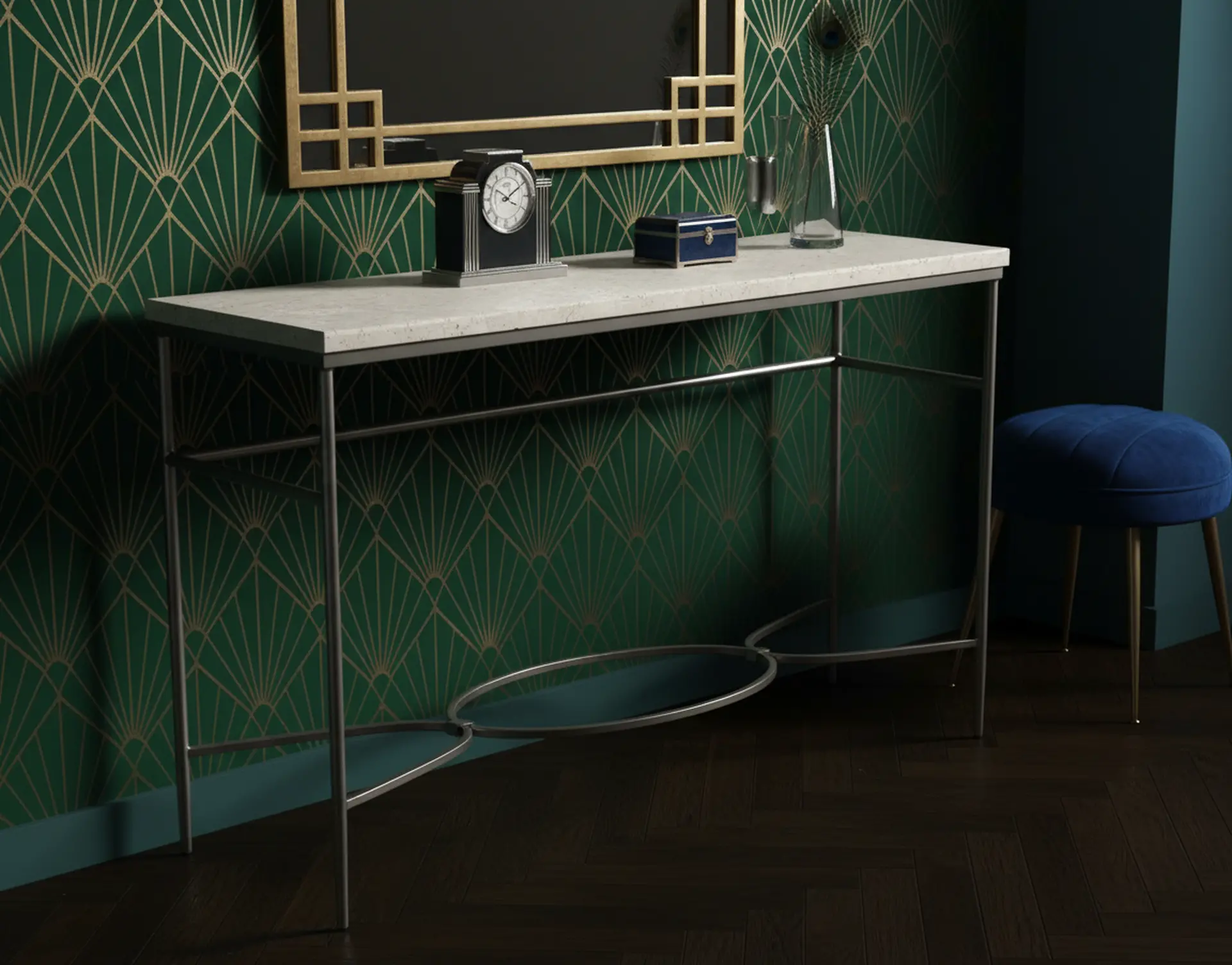 Zambezi Marble and Metal Sofa Table-2