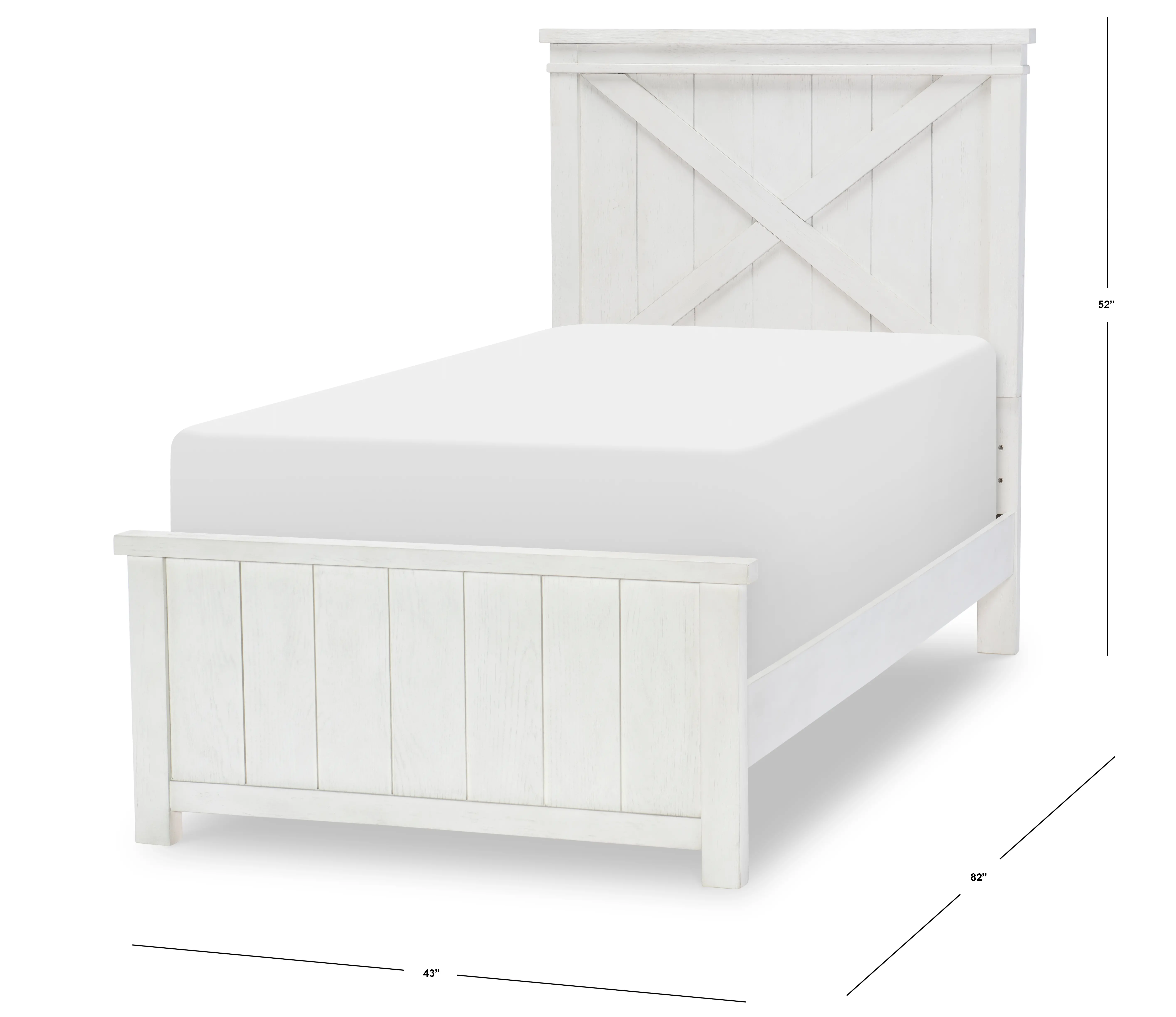 Flatiron White Twin Bed-2