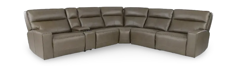 Naples Forest Gray 6 Piece Power Reclining Sectional