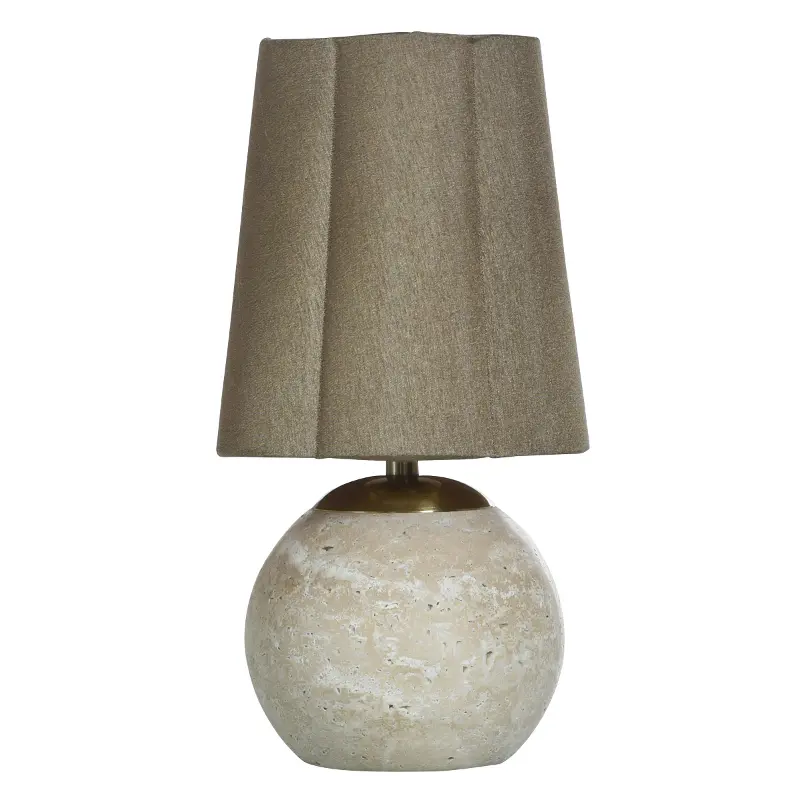 Tamara Day Stone and Brass Brown Table Lamp
