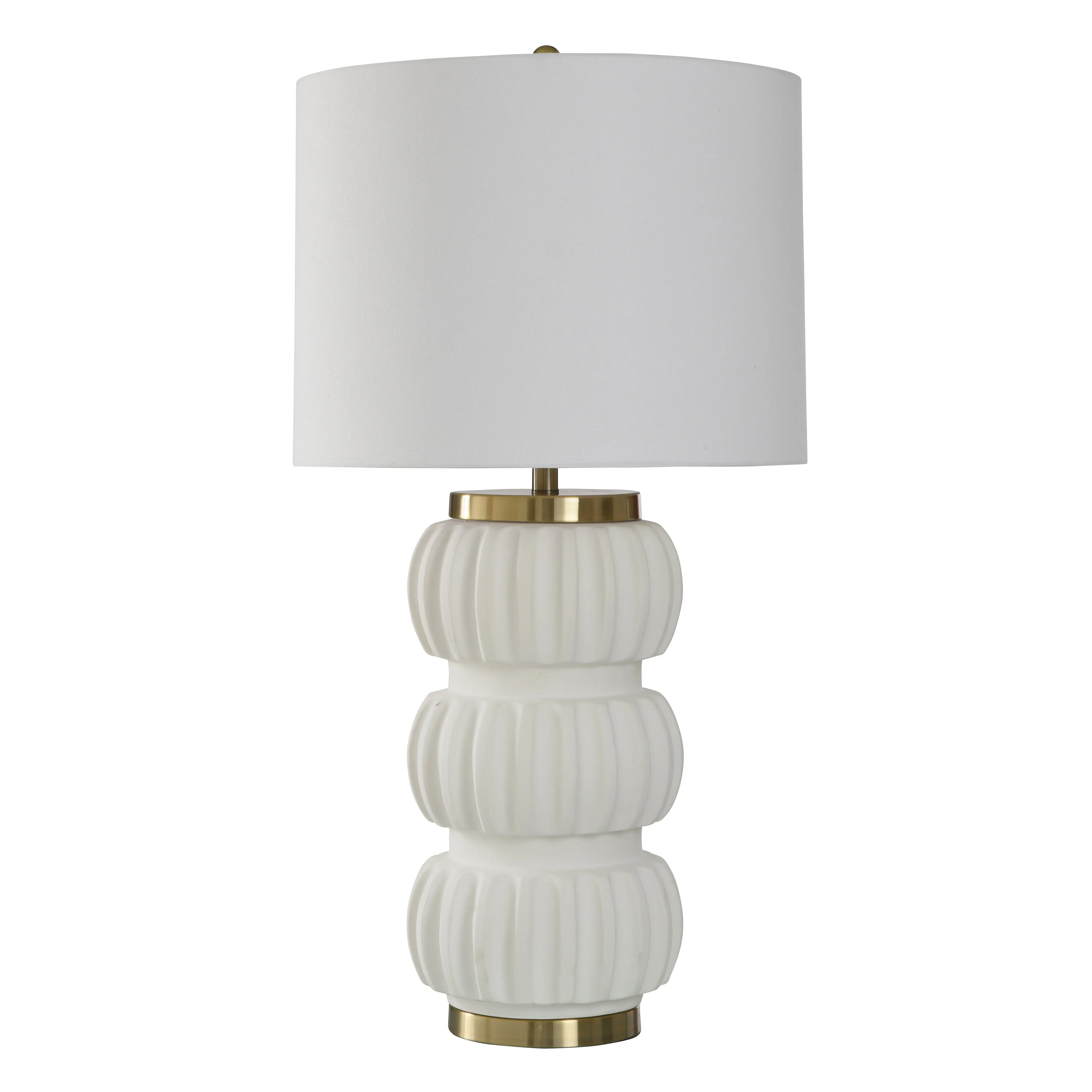 Satin Halifax and Gold Ceramic Table Lamp-1