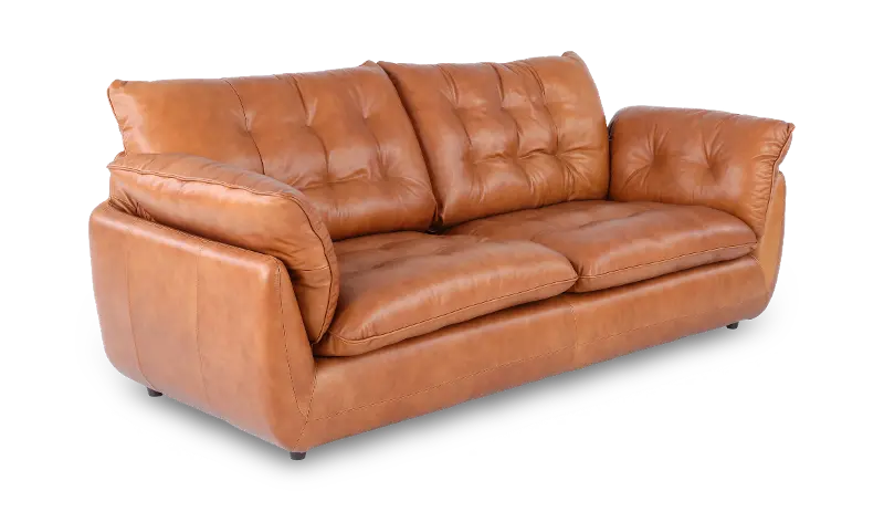 Sterling Brown Leather Sofa