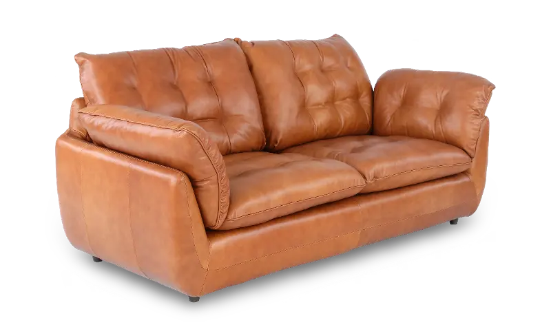Sterling Brown Leather Loveseat