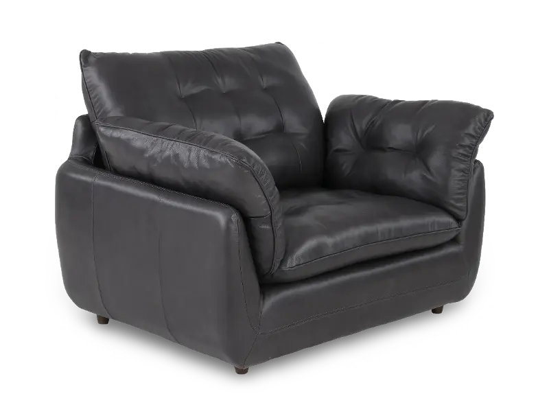 Sterling Gray Leather Chair and Half