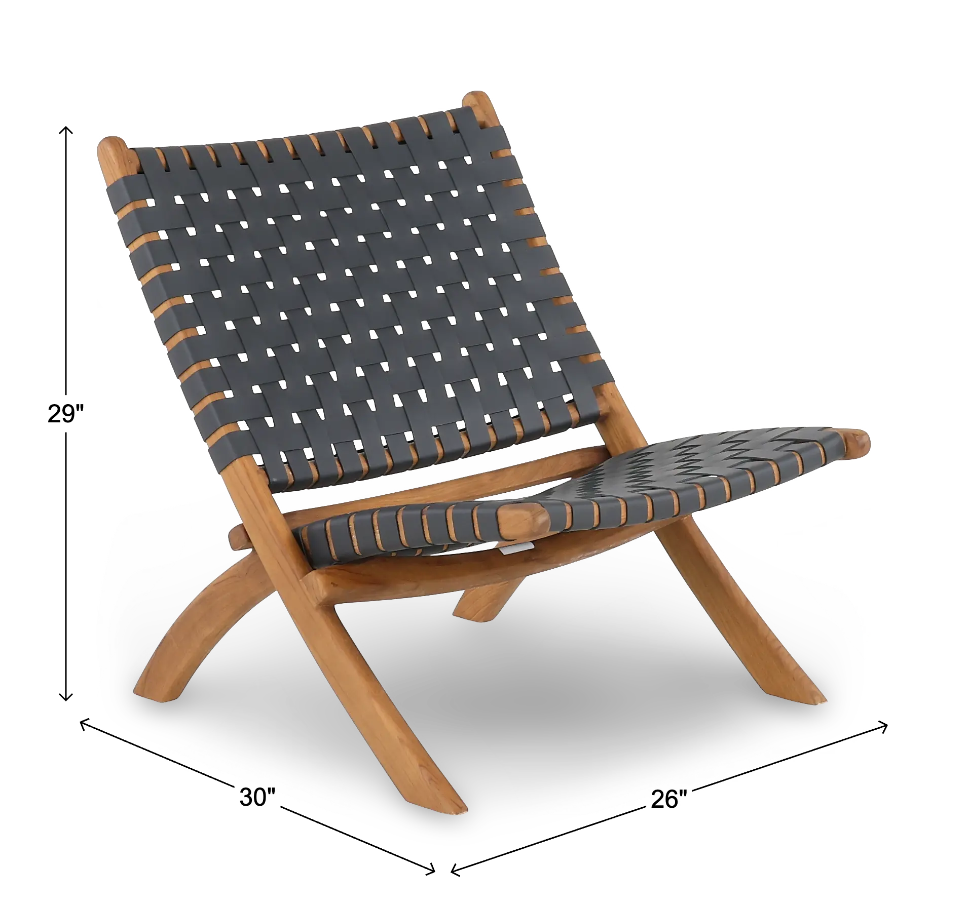 Woven Leather Black Folding Chair-3