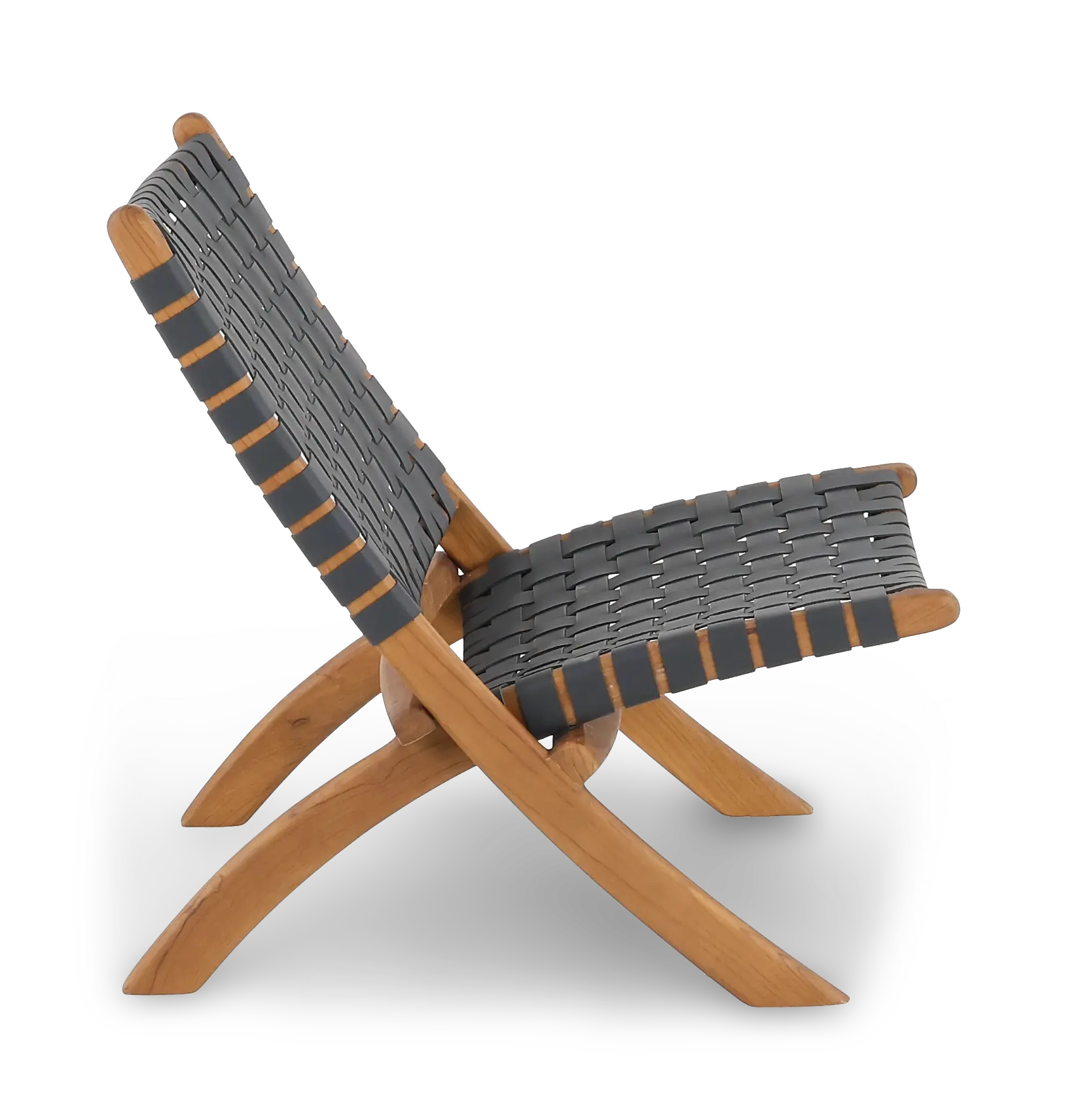 Woven Leather Black Folding Chair-5