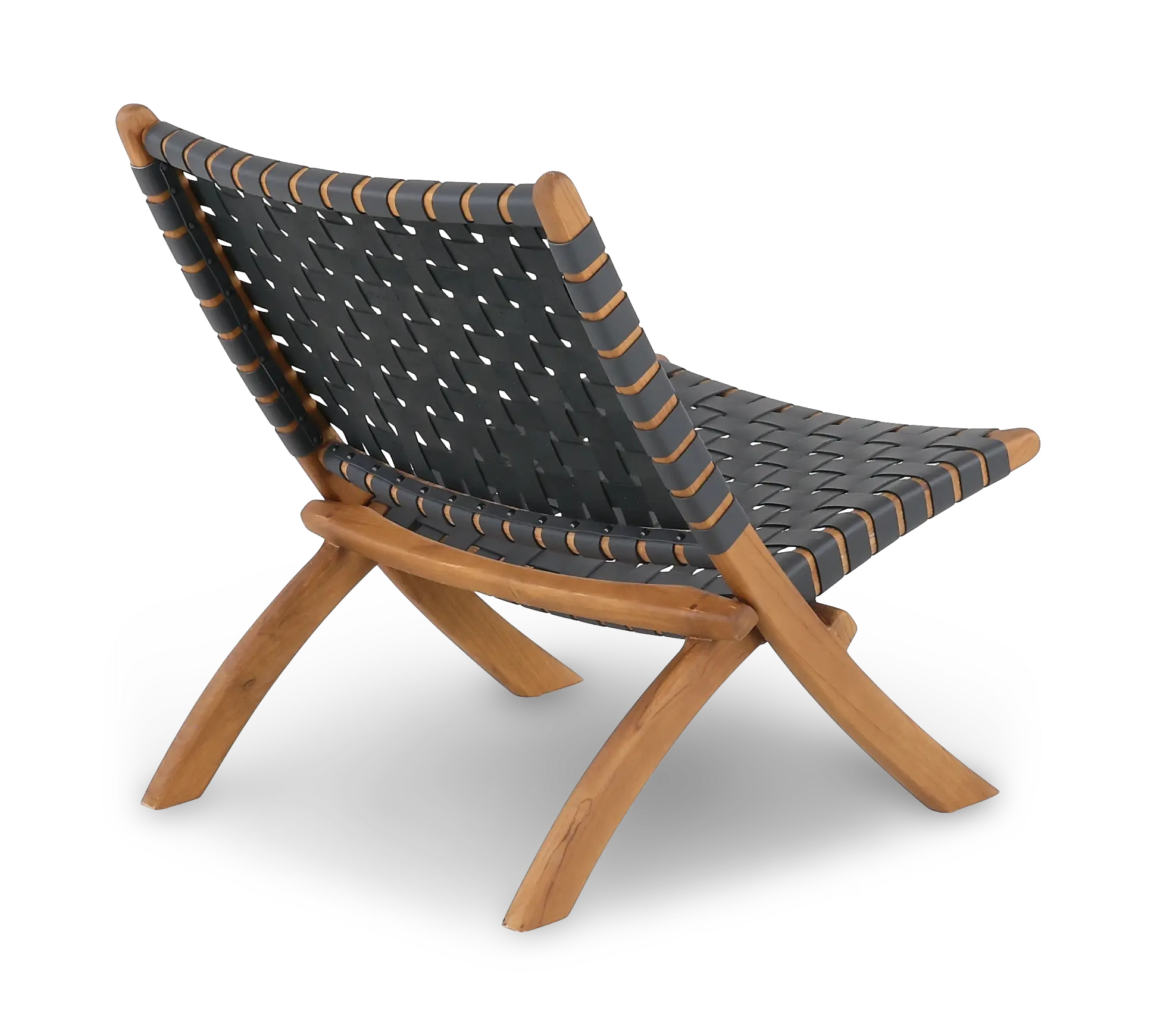 Woven Leather Black Folding Chair-6