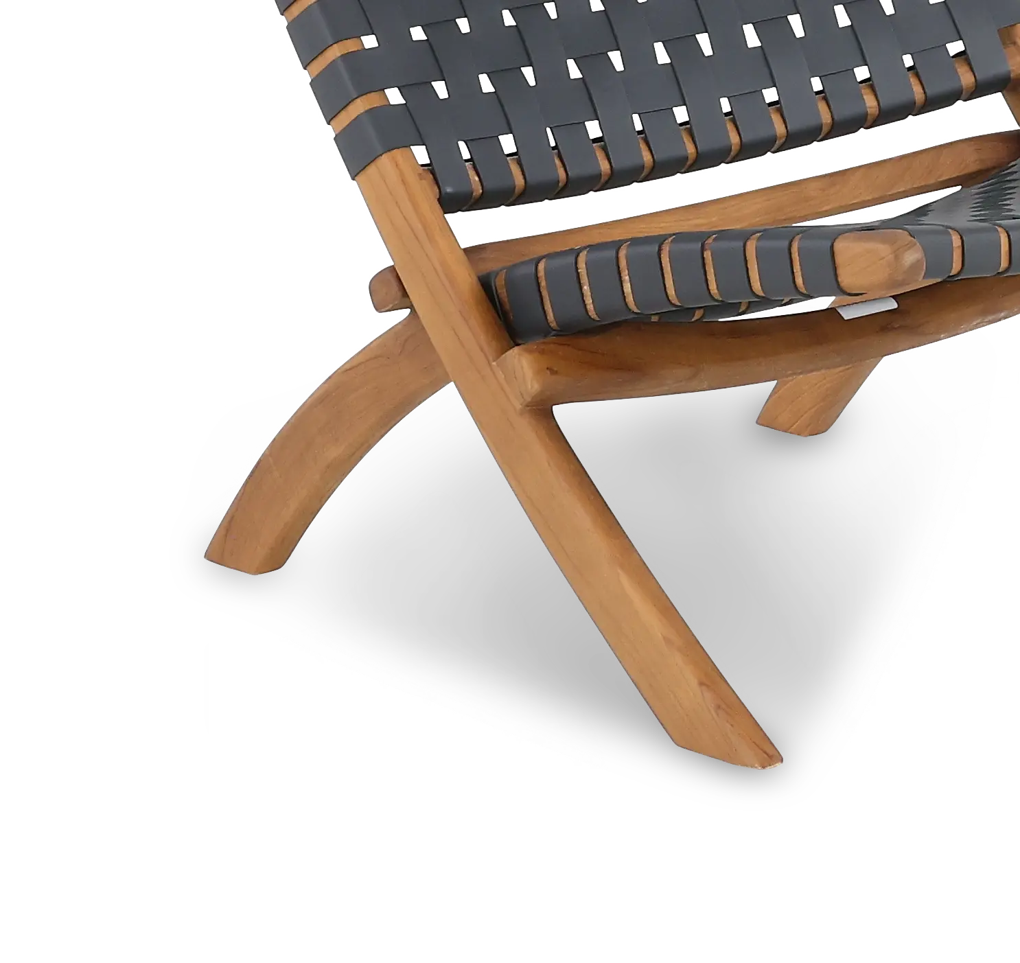 Woven Leather Black Folding Chair-7