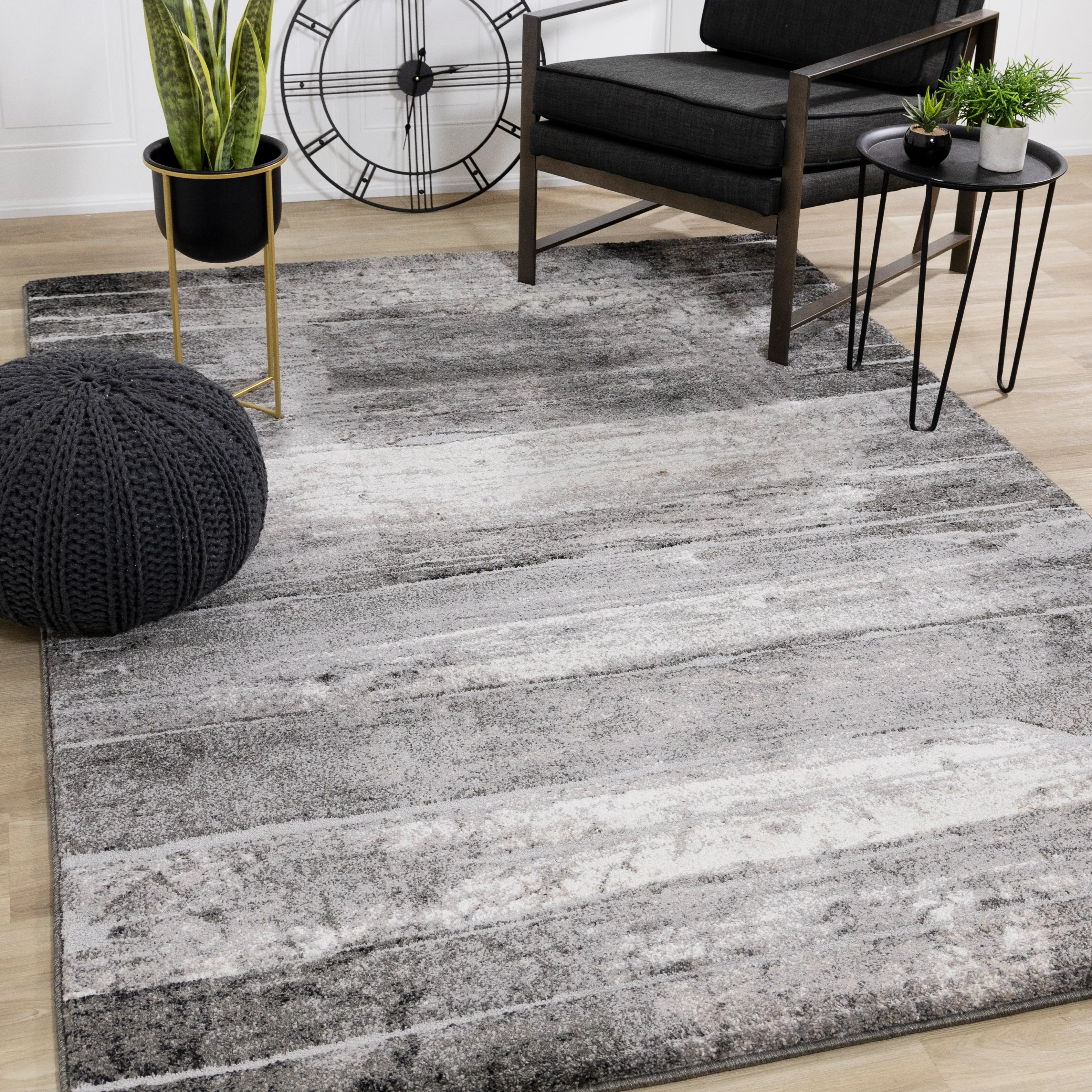 Montana 8 x 11 Gray and Cream Area Rug-2