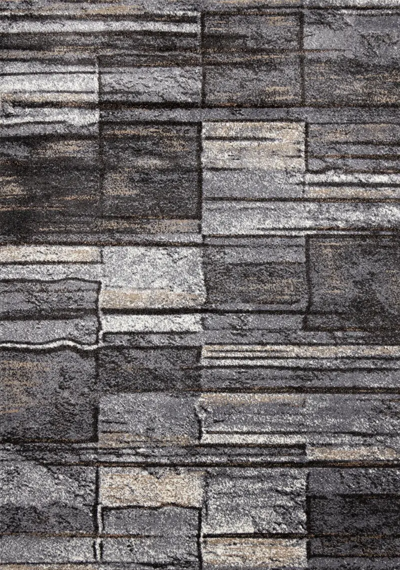Maya 8 x 10 Gray Abstract Brick Area Rug