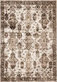 164460120160230 Century 5 x 8 White Brown Border Area Rug