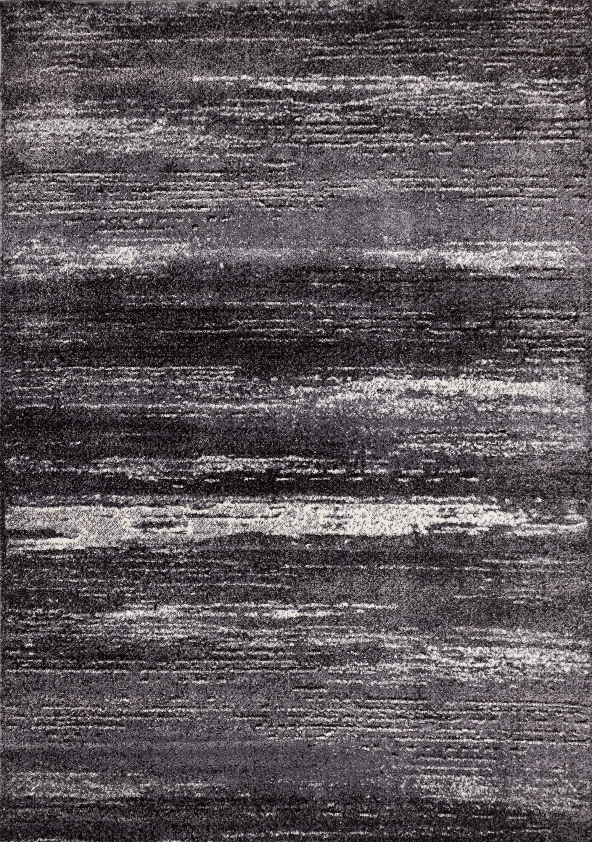 Maya 8 x 11 Gray Cream Variegated Frieze Area Rug-1