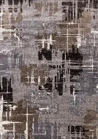 Maya 5 x 8 Gray Brown Abstract Frieze Area Rug