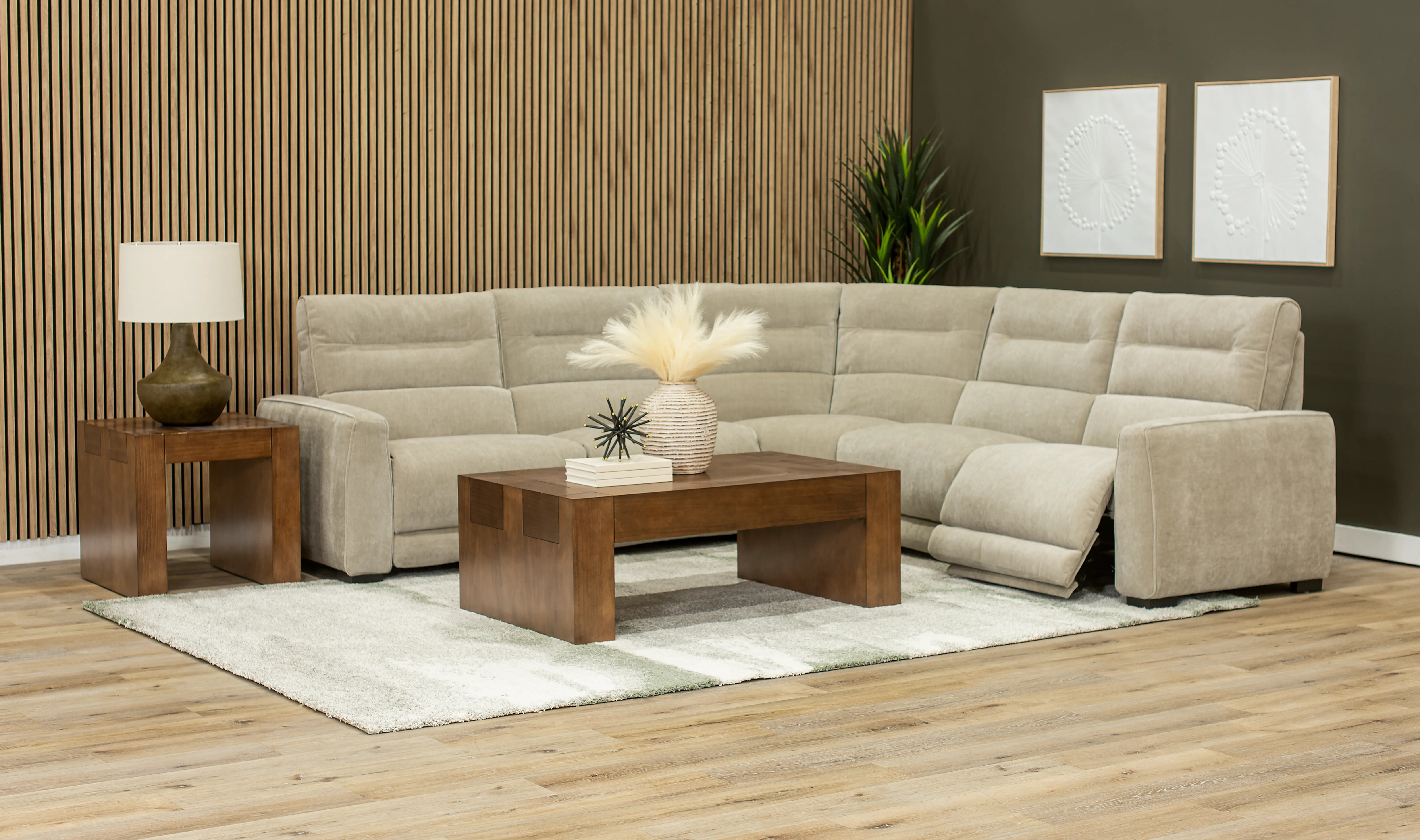 Cloud Tan 5 Piece Power Reclining Sectional-2