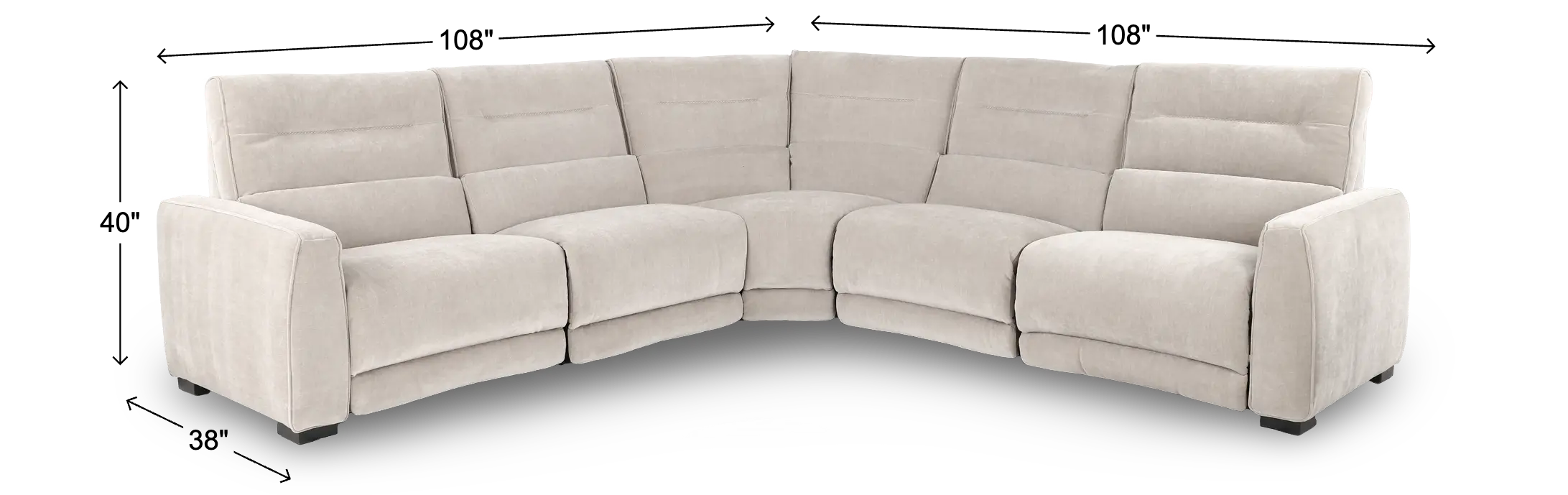 Cloud Tan 5 Piece Power Reclining Sectional-3