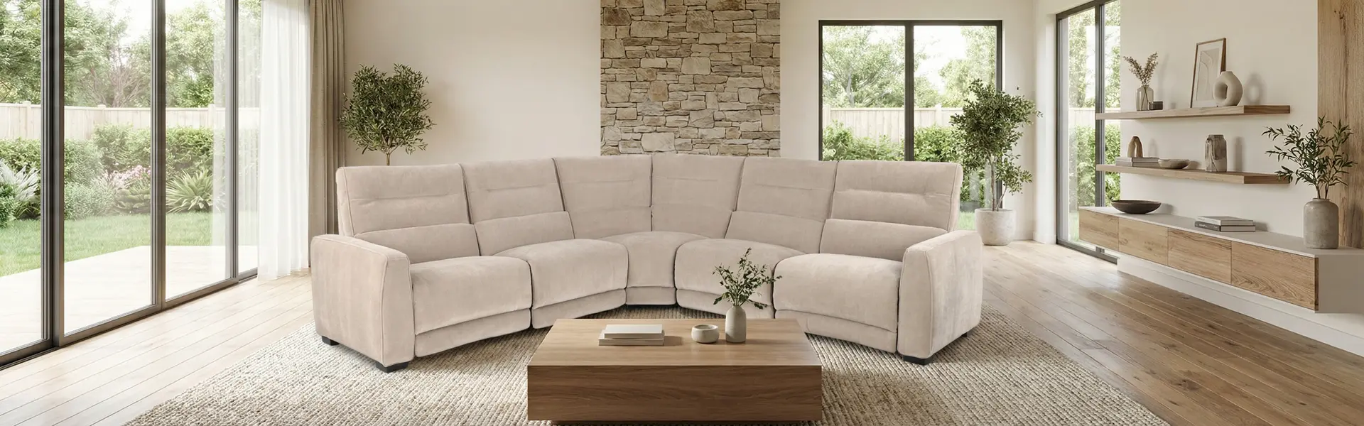 Cloud Tan 5 Piece Power Reclining Sectional-7