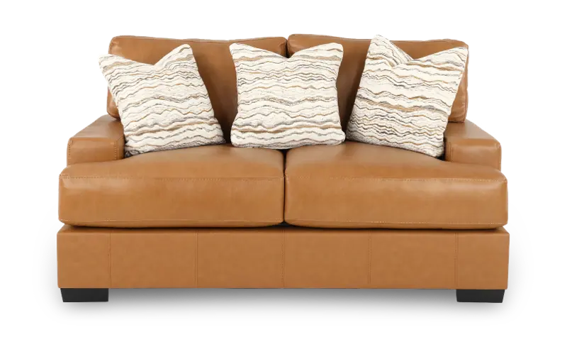 Dodge Brown Leather Loveseat