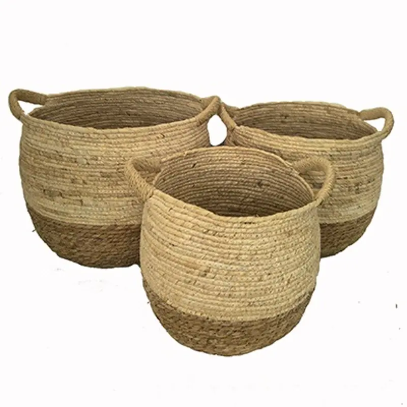 Small Woven Two-Tone Basket