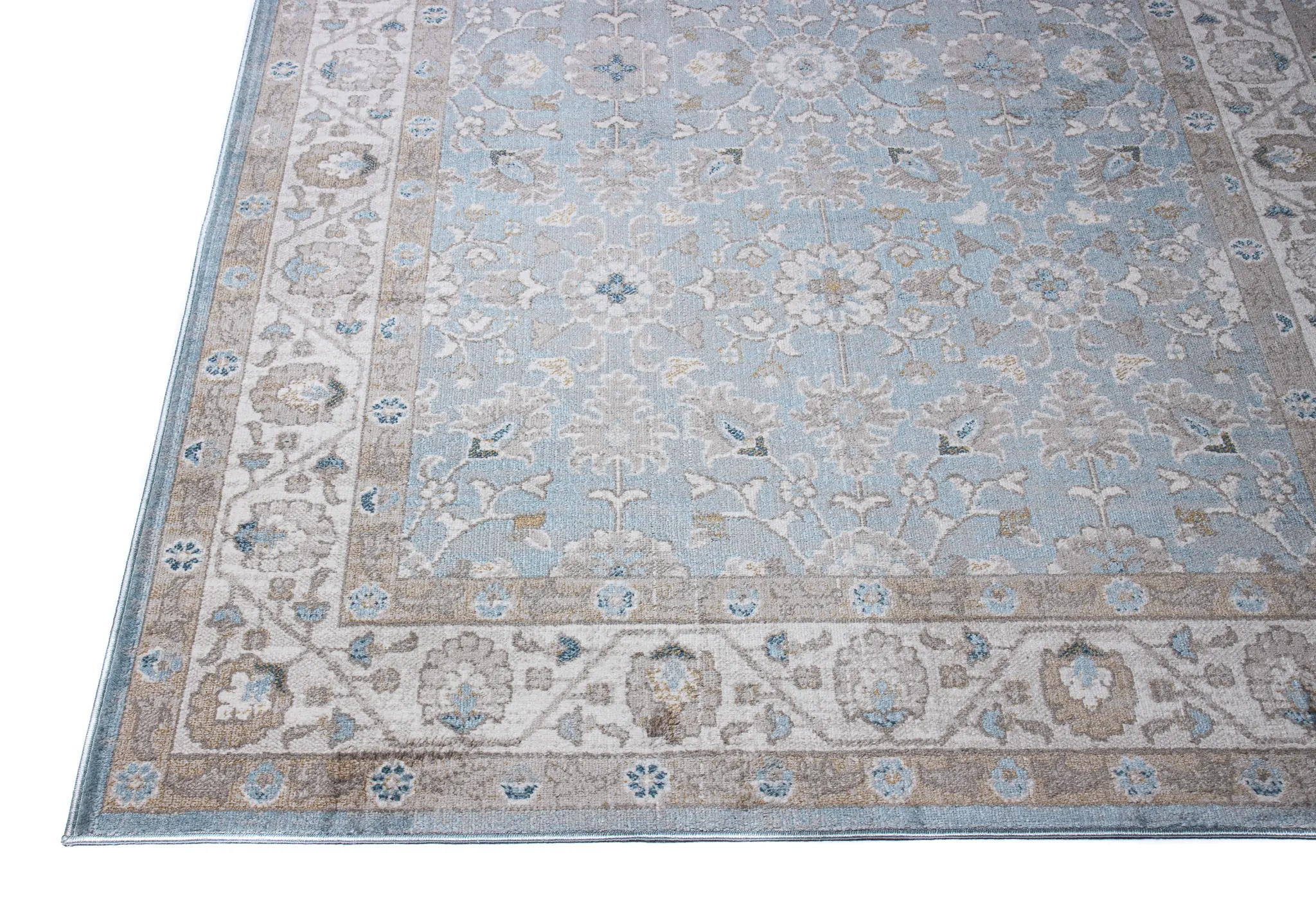 A181-LBL-4X6-ASH313 Bonny Light Blue Transitional 4 x 6 Area Rug-1