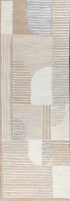R130-BE-2.6X8-LC182 Nigella Beige 8 Foot Wool Runner Rug