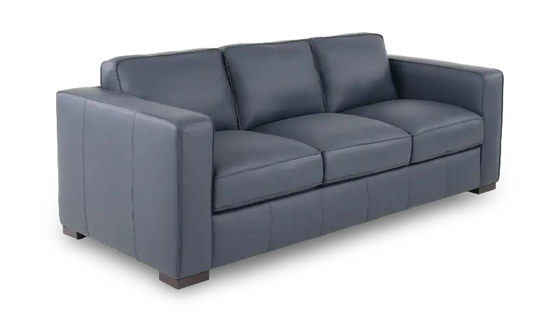 Copenhagen Navy Blue Leather Sofa