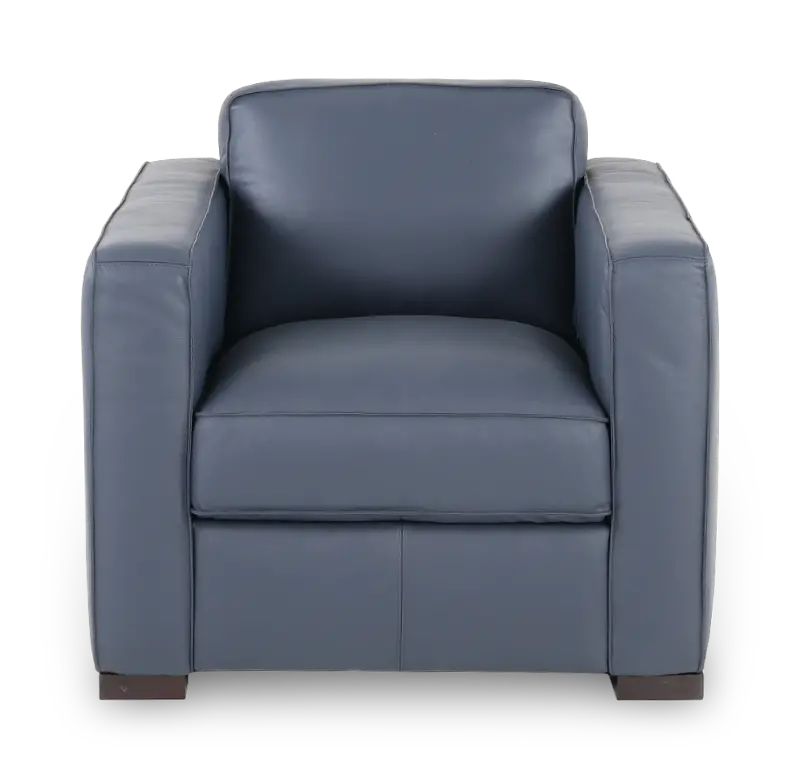 Copenhagen Navy Blue Leather Chair