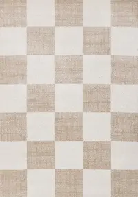 Century 7 x 10 Beige and Cream Checkered Area Rug