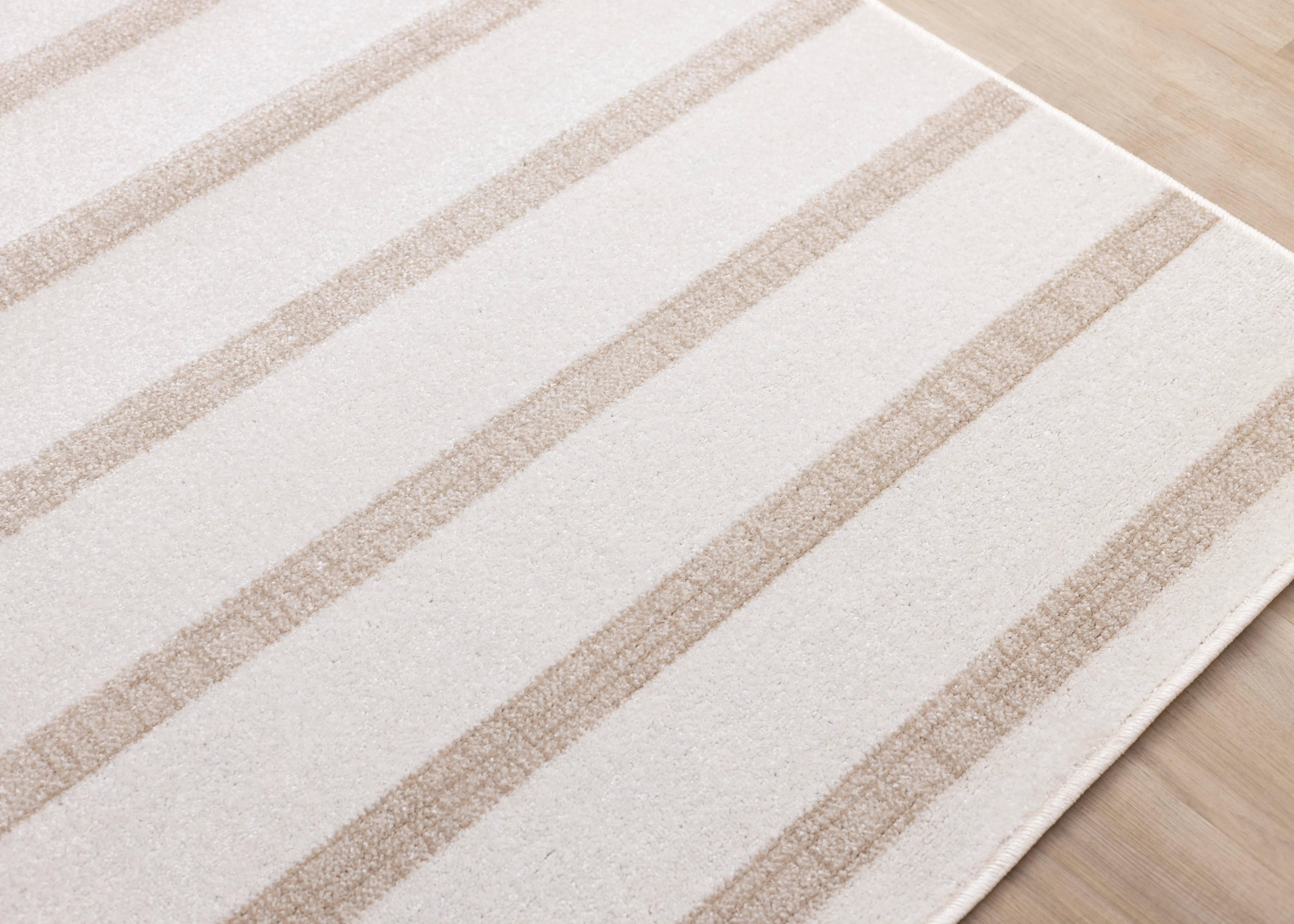 Century 8 x 11 Cream and Beige Striped Area Rug-4