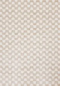 Century 5 x 8 Beige and Cream Wavy Checker Area Rug