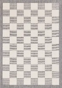 19249/811 160230 Jasper 5 x 8 Gray and Ivory Checkered Outdoor Rug