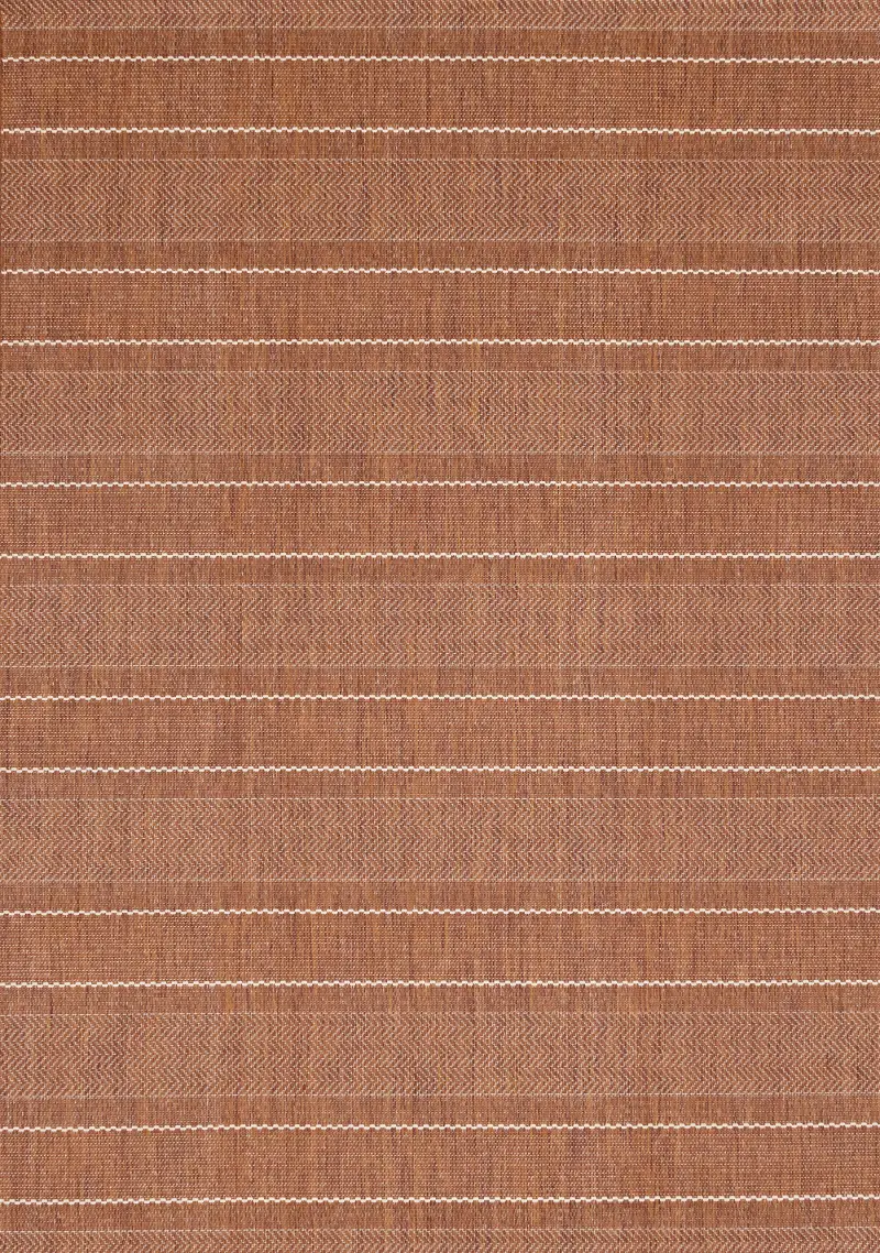Jasper 7 x 10 Terracotta Striped Outdoor Rug