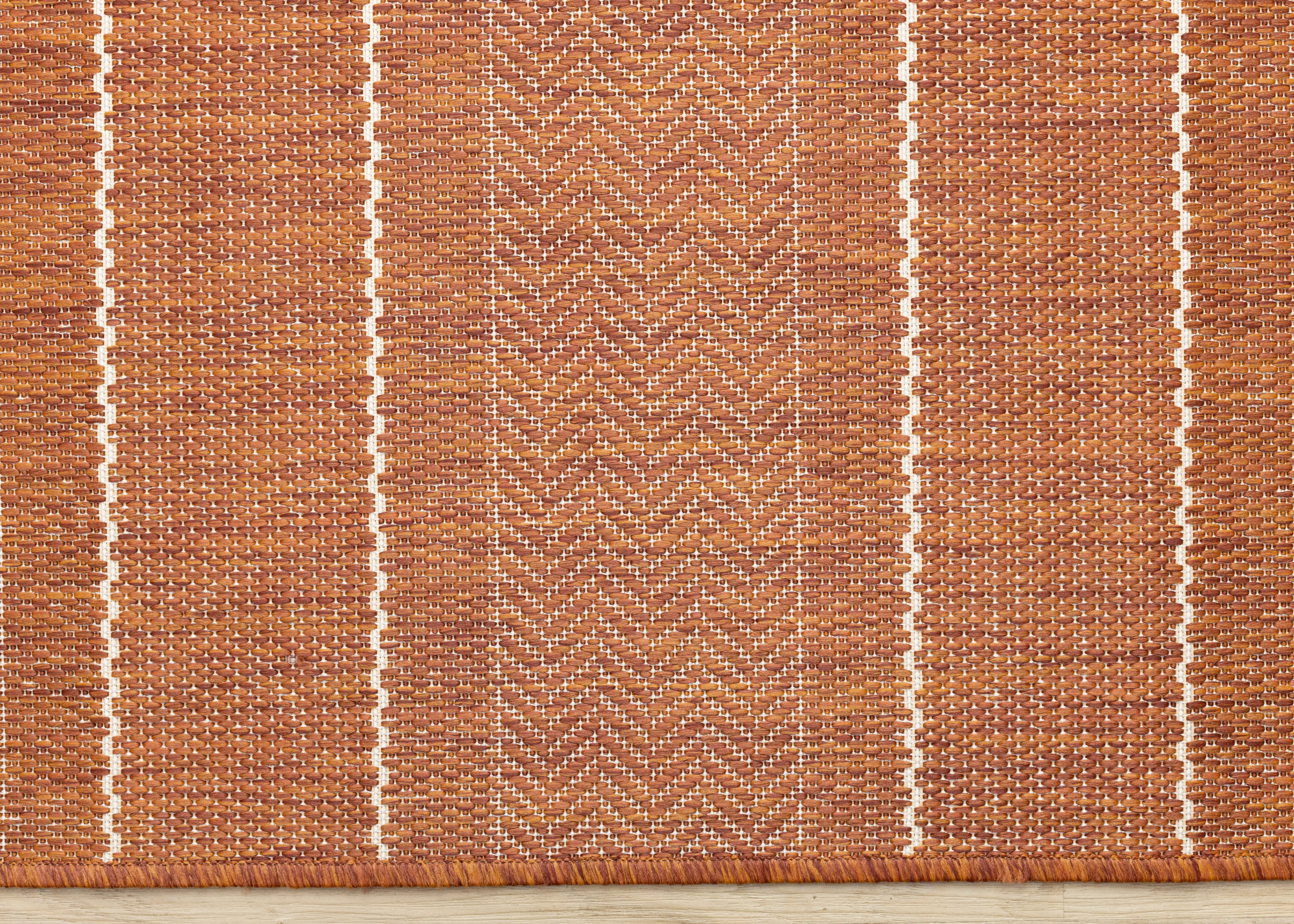 Jasper 7 x 10 Terracotta Striped Outdoor Rug-5