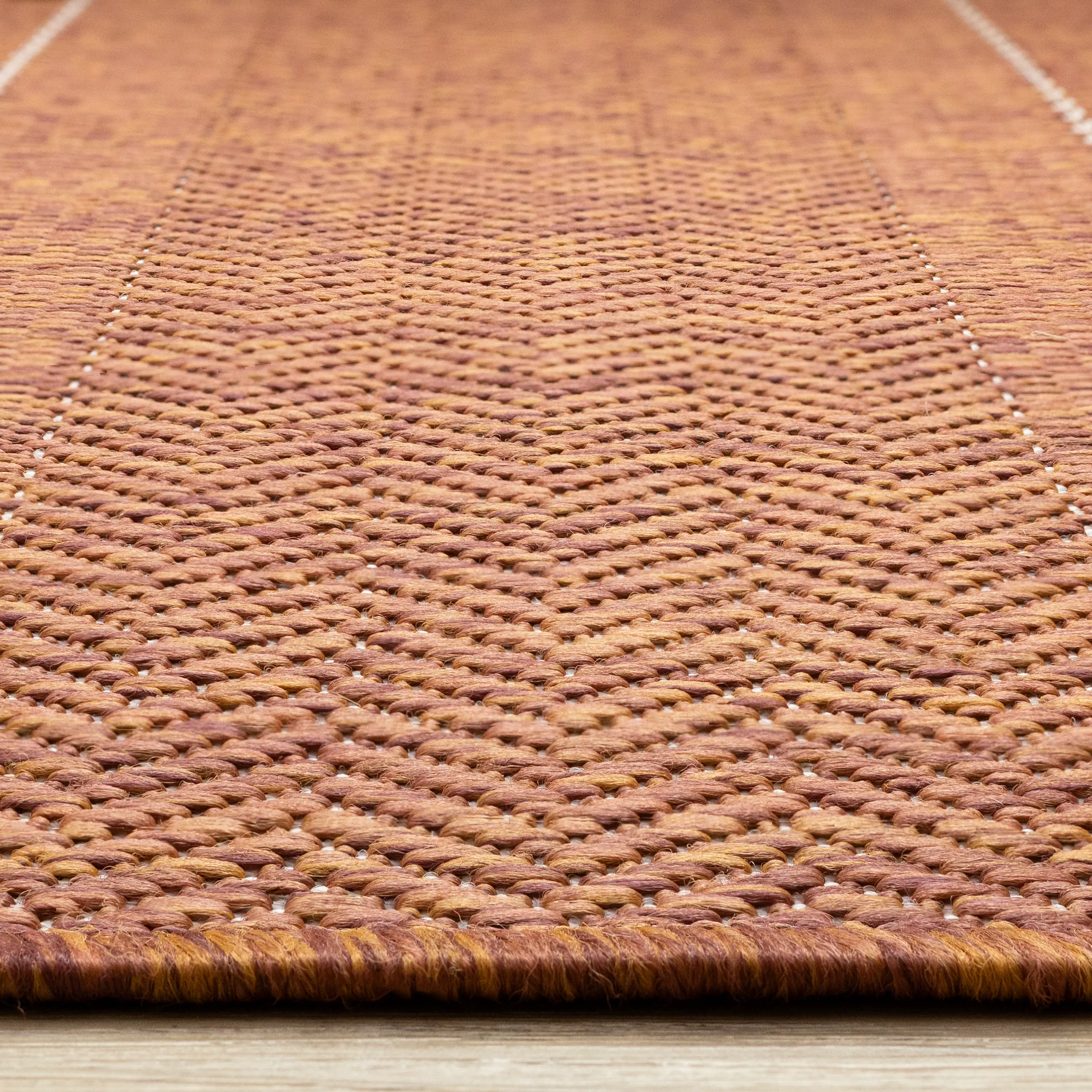 Jasper 8 x 11 Terracotta Striped Outdoor Rug-6