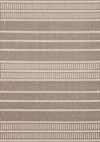 Jasper 8 x 11 Taupe and Cream Striped Outdoor Rug