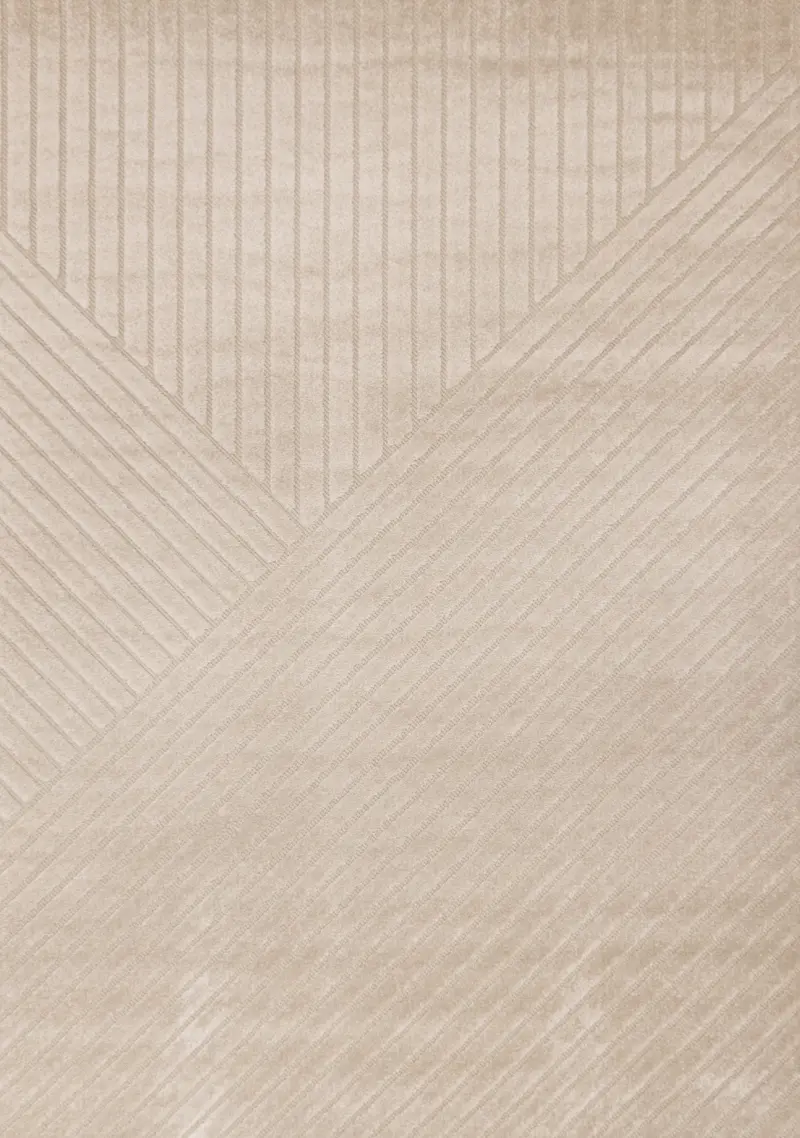 Oskar 5 x 8 Beige Striped Angles Area Rug