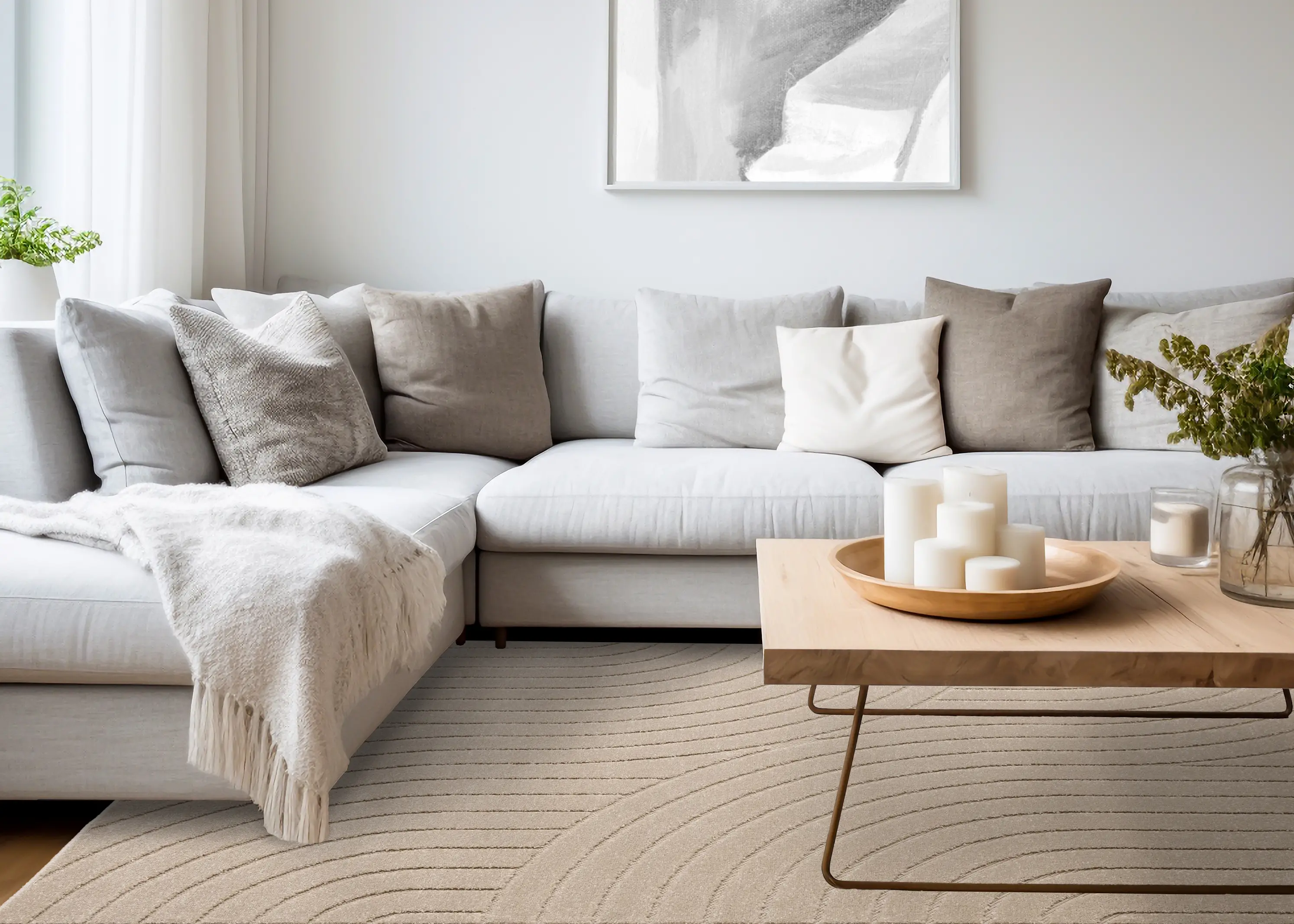 Oskar 8 x 11 Beige Curved Arches Area Rug-3