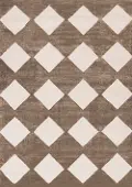 Leo Brown and Cream Diamond 7 x 10 Area Rug