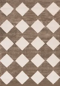 Leo Brown and Cream Diamond 7 x 10 Area Rug