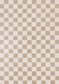 Leo Beige and Cream Checkered 5 x 8 Area Rug
