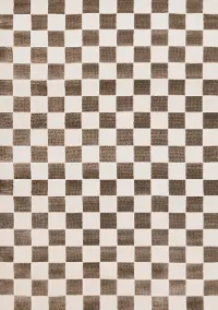 Leo Brown and Cream Checkered 8 x 11 Area Rug