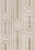 Leo Beige and Cream Arches 8 x 11 Area Rug