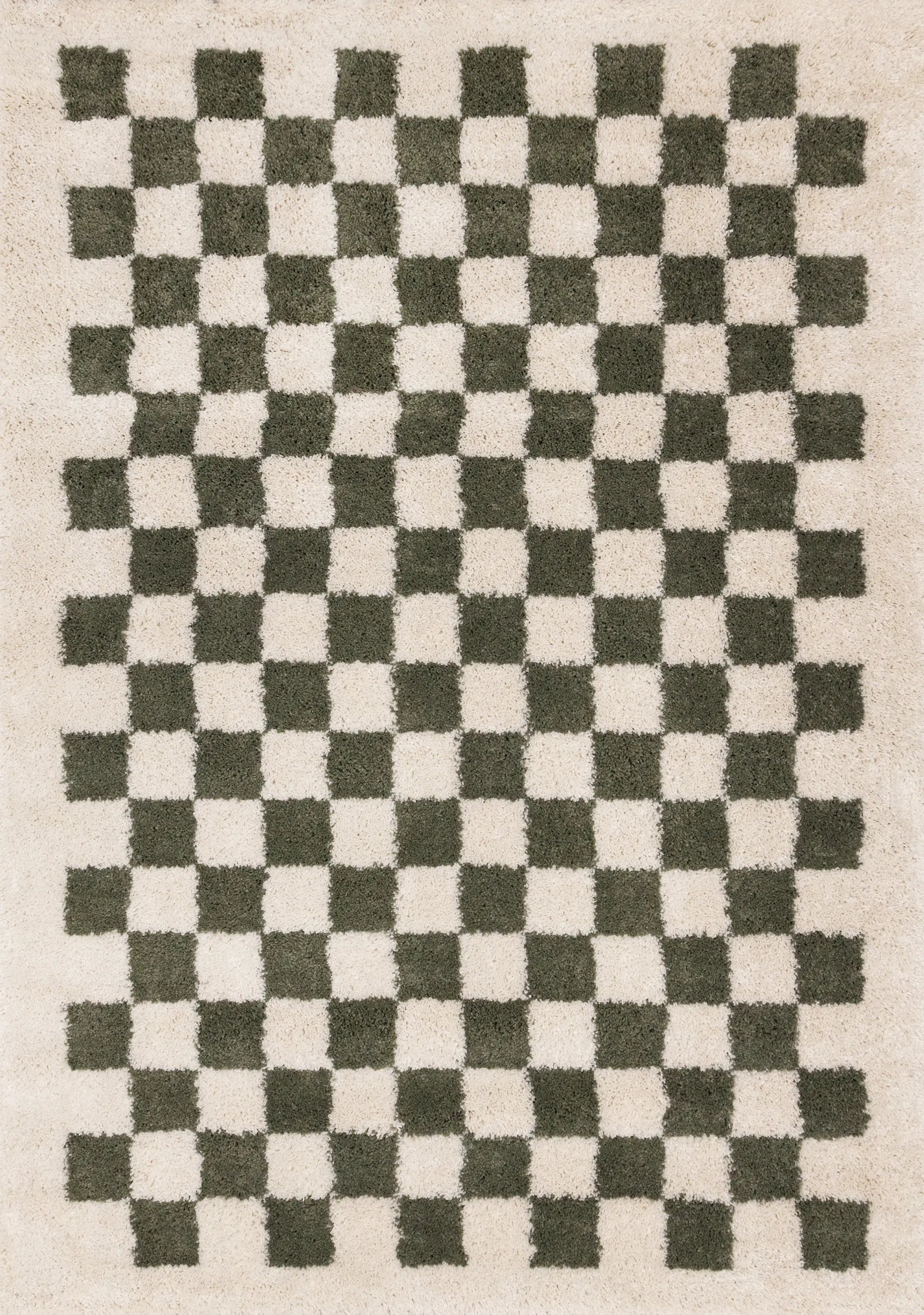 Match Sage Green Checkered 5 x 8 Shag Rug-1