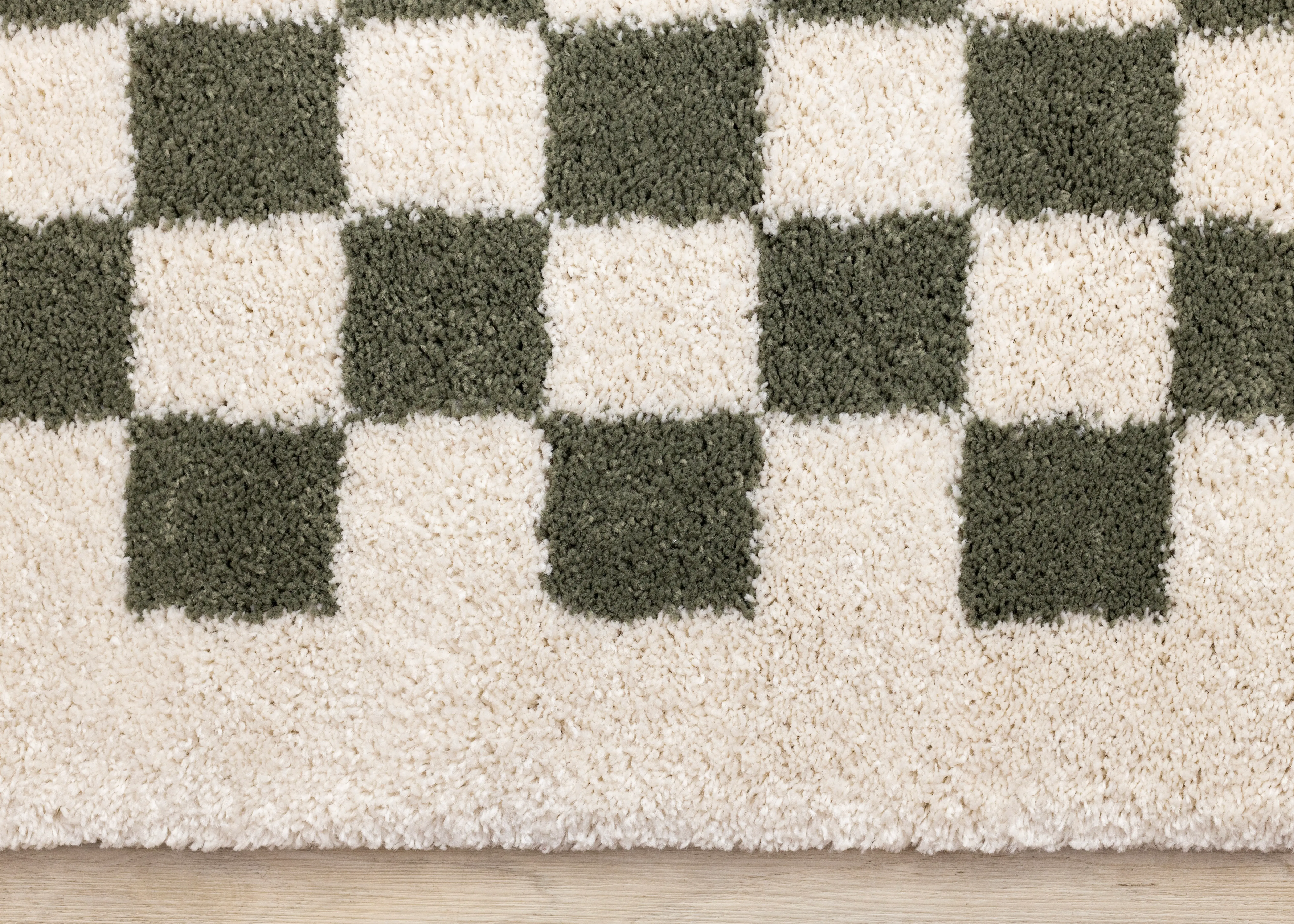 Match Sage Green Checkered 5 x 8 Shag Rug-5